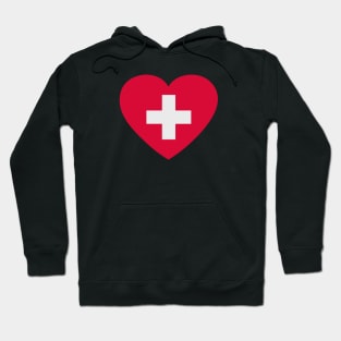 I Love Switzerland // Heart-Shaped Swiss Flag Hoodie